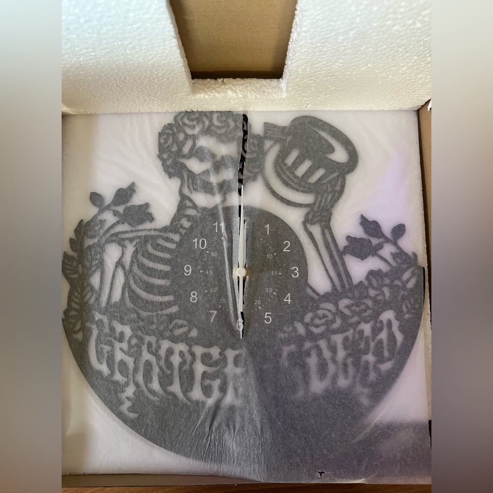 Grateful Dead Inspired Black Bertha Skeleton Wall Clock - LED Accent - Picture 3 of 13
